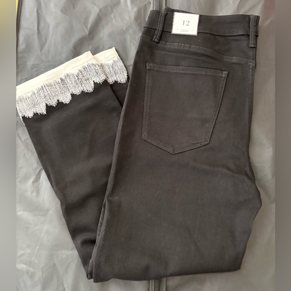 NWT White House Black Market High Rise Slim Crop Jeans Size 12R